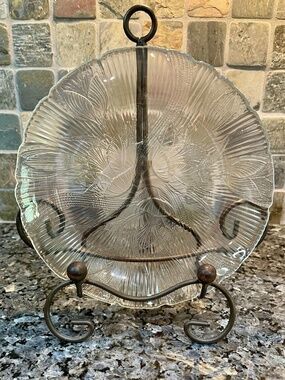 Arcoroc France Canterbury 7 5/8” Clear Frosted Dessert Plates 90’s Set of 4